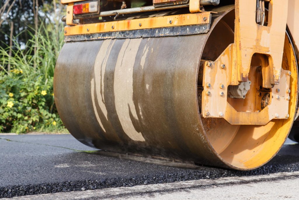 an asphalt roller truck