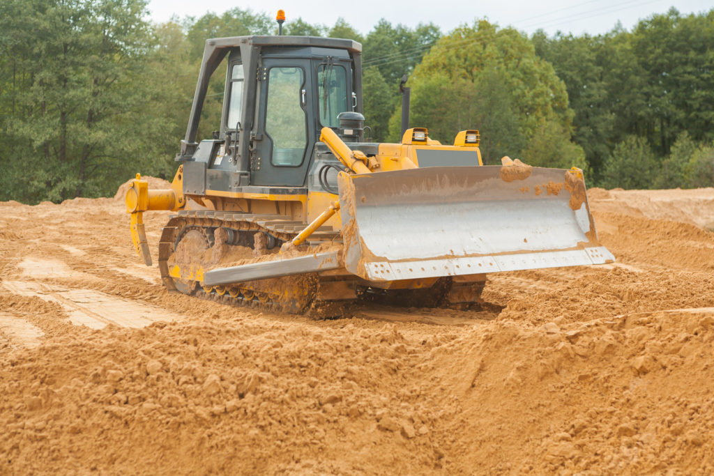 a bulldozer on the site