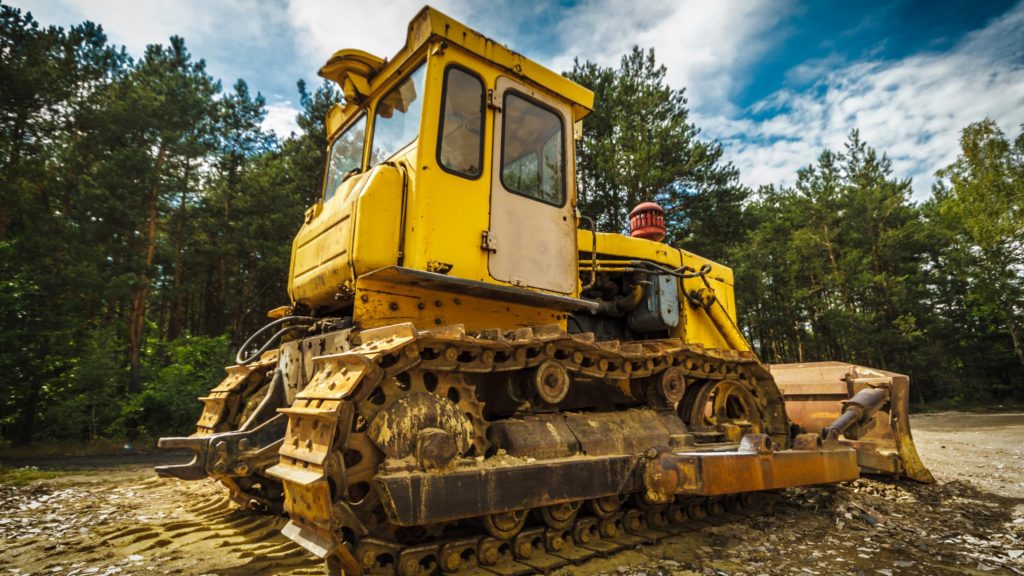 a color yellow construction truck