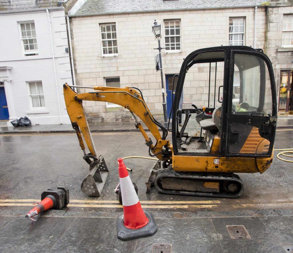 a mini excavation truck