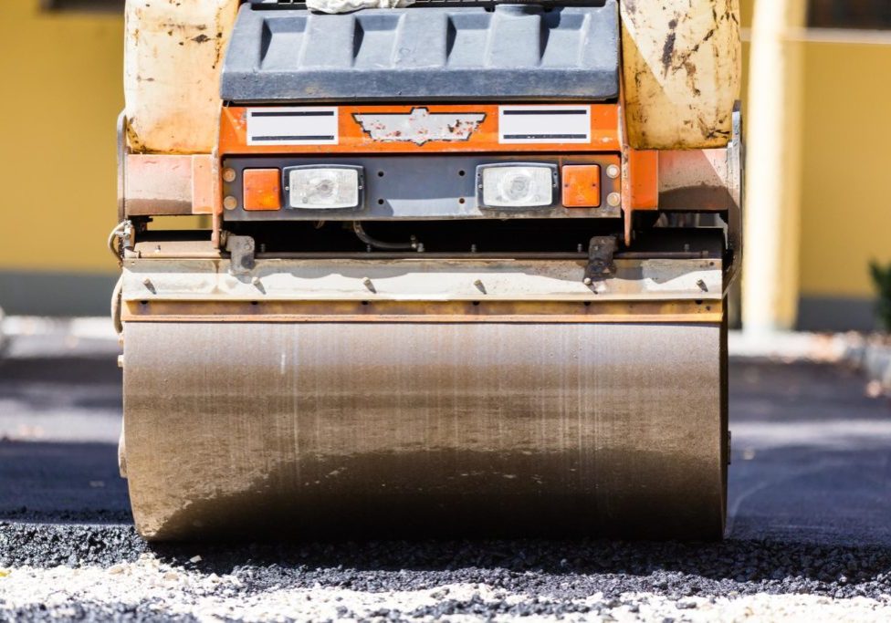 an asphalt roller truck